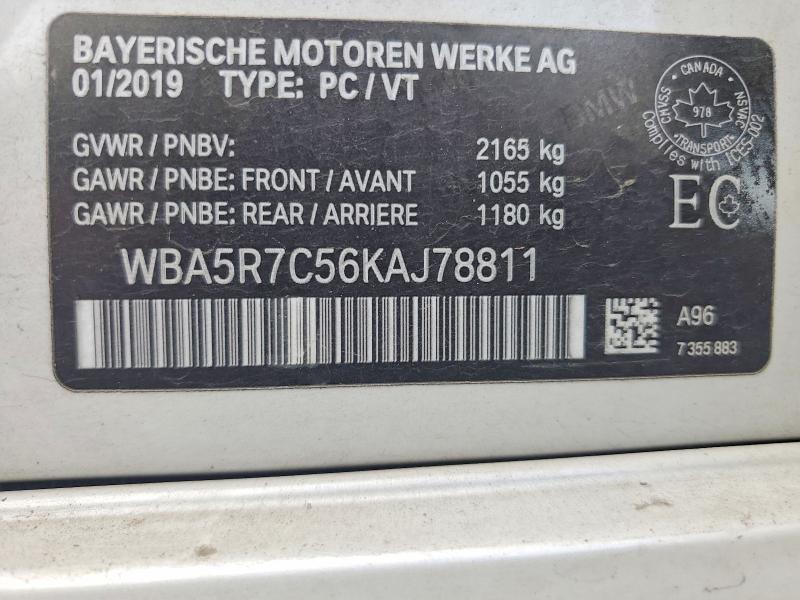 Aukcja sprzedaży 2019 Bmw 330xi, vin: WBA5R7C56KAJ78811, numer aukcji: 62004236
