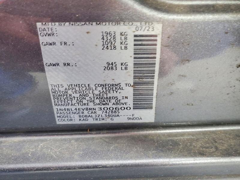 Продажа на аукционе авто 2024 Nissan Altima, vin: 1N4BL4EV8RN300600, номер лота: 60191646