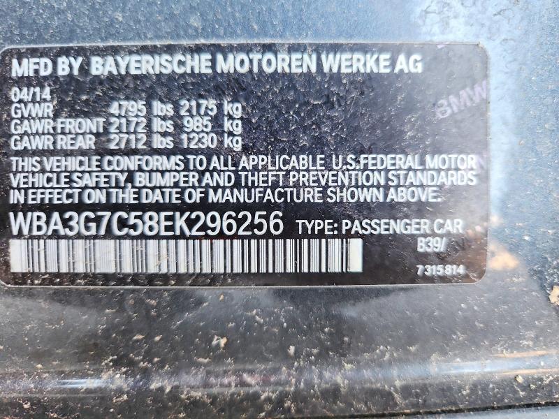 2014 Bmw 328 მანქანა იყიდება აუქციონზე, vin: WBA3G7C58EK296256, აუქციონის ნომერი: 61483976