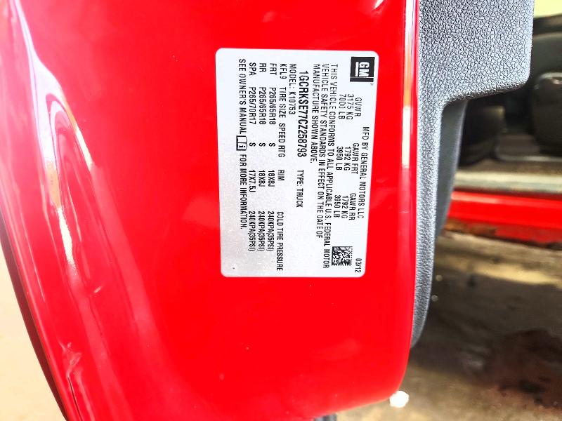 59232576 :رقم المزاد ، 1GCRKSE77CZ258793 vin ، 2012 Chevrolet Silverado مزاد بيع
