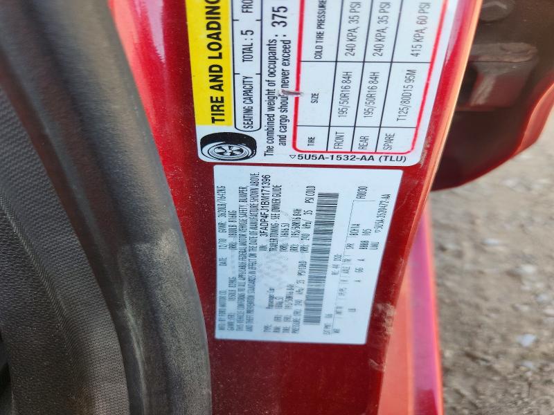 2011 Ford Fiesta მანქანა იყიდება აუქციონზე, vin: 3FADP4FJ1BM171396, აუქციონის ნომერი: 60790606