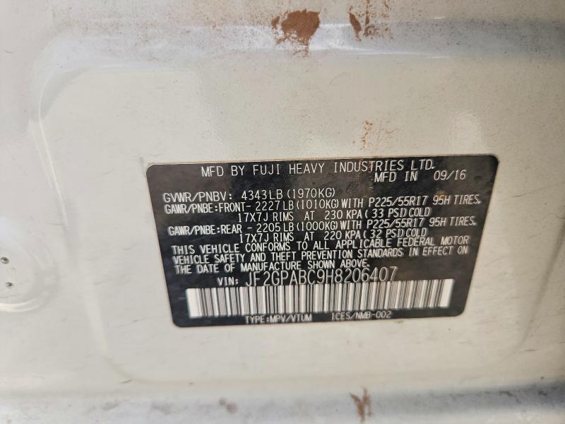 60322536 :رقم المزاد ، JF2GPABC9H8206407 vin ، 2017 Subaru Crosstrek مزاد بيع