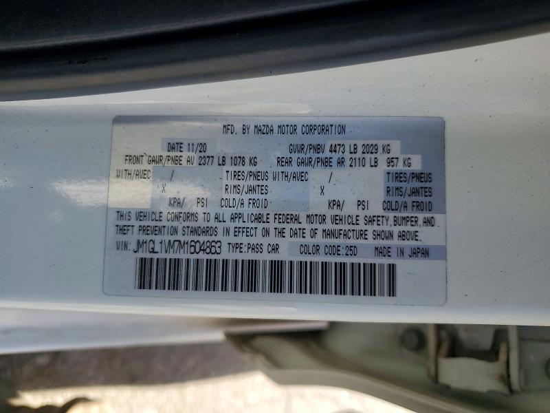 Продаж на аукціоні авто 2021 Mazda 6, vin: JM1GL1VM7M1604863, номер лоту: 59228506