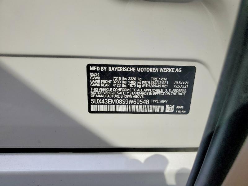 Продаж на аукціоні авто 2025 Bmw X7, vin: 5UX43EM08S9W69548, номер лоту: 62232596