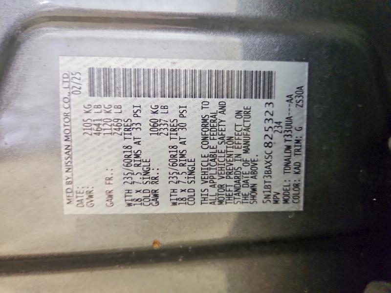 Aukcja sprzedaży 2025 Nissan Rogue, vin: 5N1BT3BAXSC825323, numer aukcji: 63172296