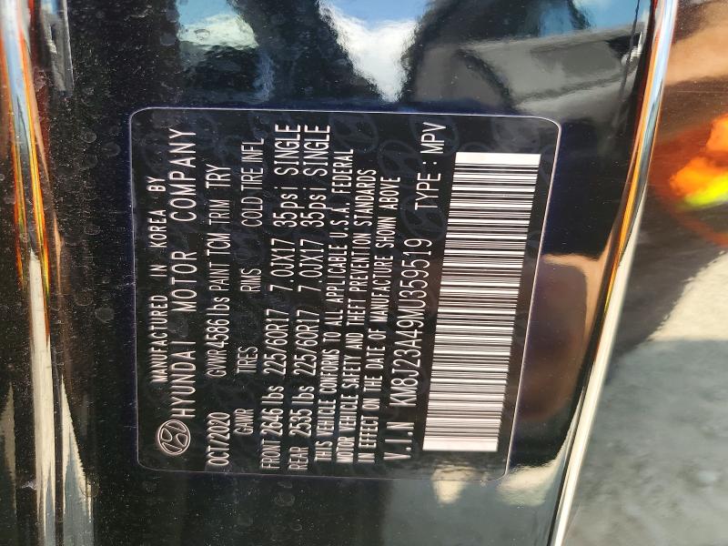 85623545 :رقم المزاد ، KM8J23A49MU359519 vin ، 2021 Hyundai Tucson مزاد بيع