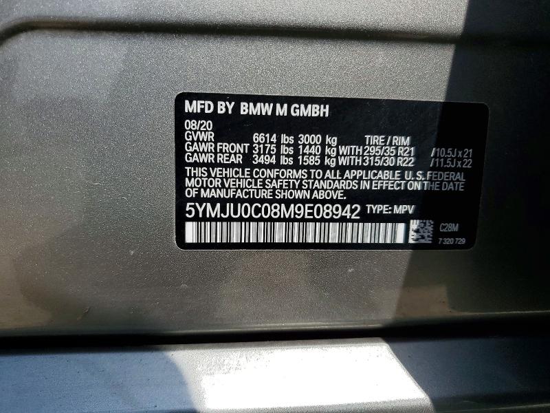 59822056 :رقم المزاد ، 5YMJU0C08M9E08942 vin ، 2021 Bmw X5 مزاد بيع
