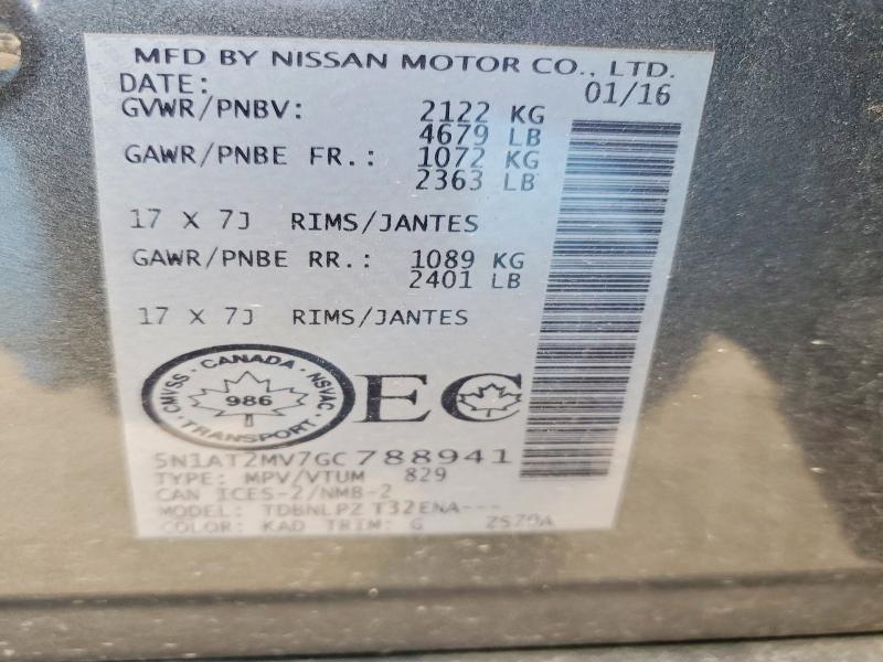 Продажа на аукционе авто 2016 Nissan Rogue, vin: 5N1AT2MV7GC788941, номер лота: 60125736