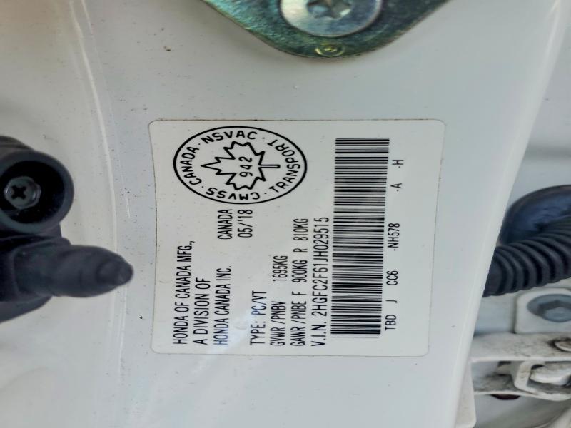 2018 Honda Civic მანქანა იყიდება აუქციონზე, vin: 2HGFC2F61JH029515, აუქციონის ნომერი: 62666936