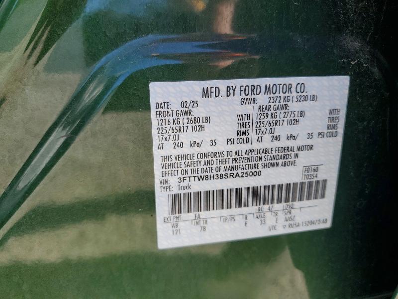 Продаж на аукціоні авто 2025 Ford Maverick, vin: 3FTTW8H38SRA25000, номер лоту: 62203576