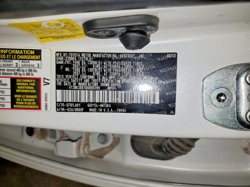 Продажа на аукционе авто 2013 Toyota Venza, vin: 4T3BK3BB1DU093289, номер лота: 61366786