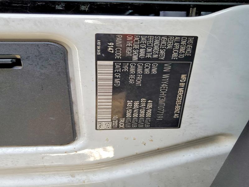 58400936 :رقم المزاد ، W1Y4EDHY3MT077191 vin ، 2021 Mercedes-benz Sprinter مزاد بيع
