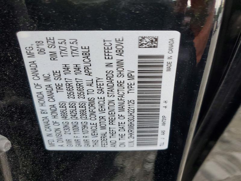 Продаж на аукціоні авто 2018 Honda Cr-v, vin: 2HKRW6H30JH221125, номер лоту: 62160576