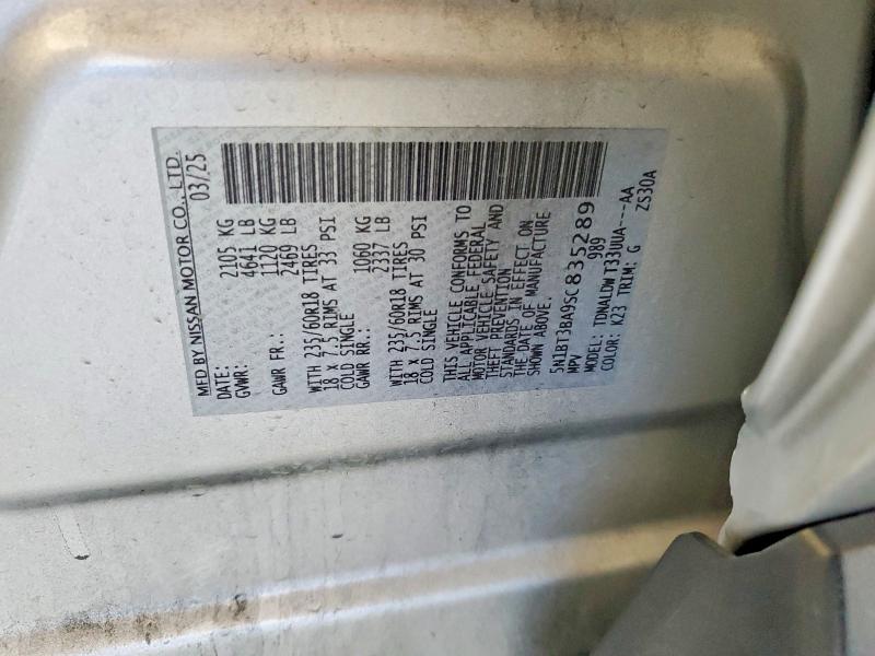 60221596 :رقم المزاد ، 5N1BT3BA9SC835289 vin ، 2025 Nissan Rogue مزاد بيع