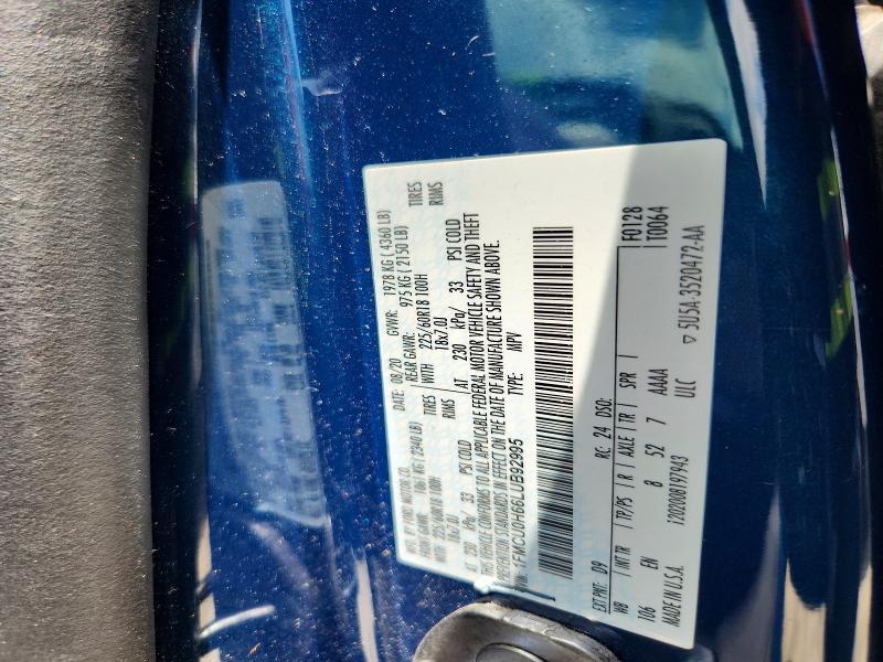 61750626 :رقم المزاد ، 1FMCU0H66LUB92995 vin ، 2020 Ford Escape مزاد بيع