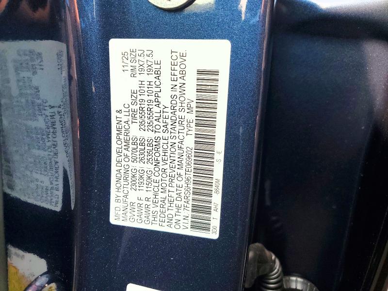 Aukcja sprzedaży 2026 Honda Cr-v, vin: 7FARS6H96TE069602, numer aukcji: 60147506