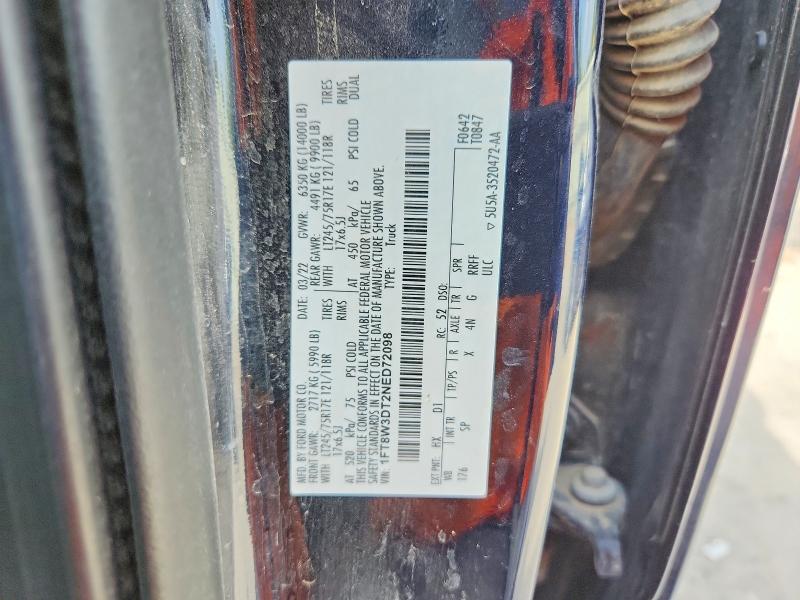 Aukcja sprzedaży 2022 Ford F350, vin: 1FT8W3DT2NED72098, numer aukcji: 61569126