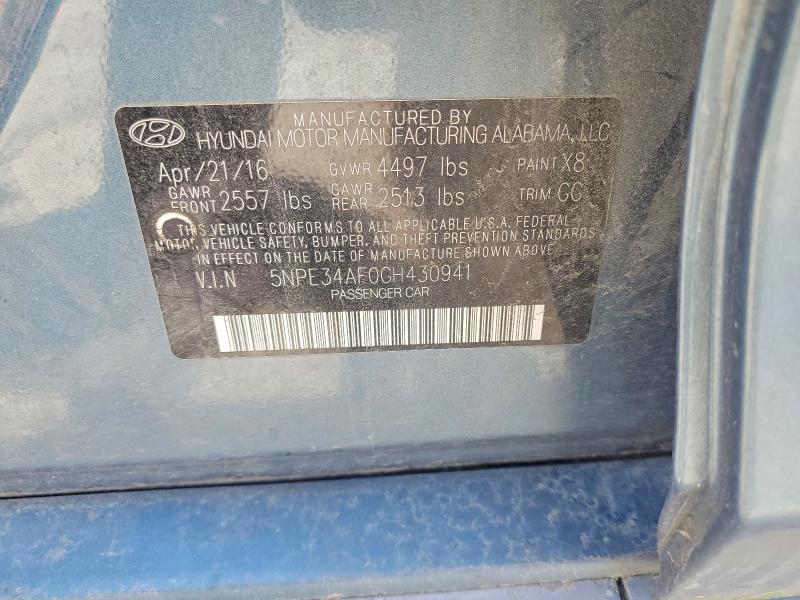 Aukcja sprzedaży 2016 Hyundai Sonata, vin: 5NPE34AF0GH430941, numer aukcji: 60165606