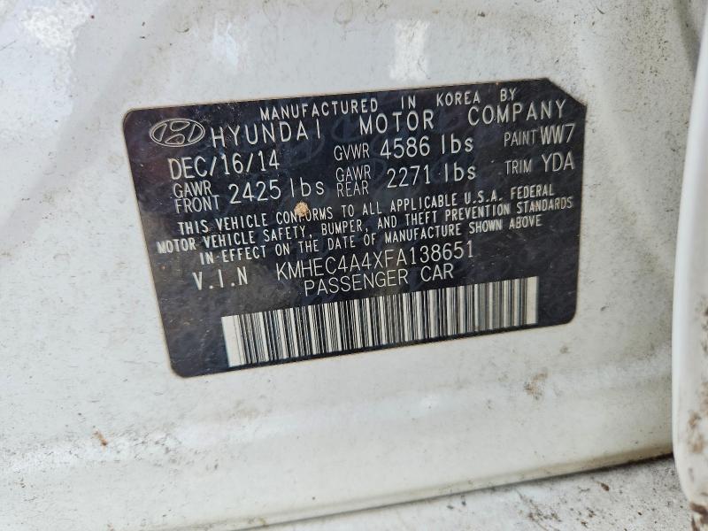 60694226 :رقم المزاد ، KMHEC4A4XFA138651 vin ، 2015 Hyundai Sonata Hybrid مزاد بيع