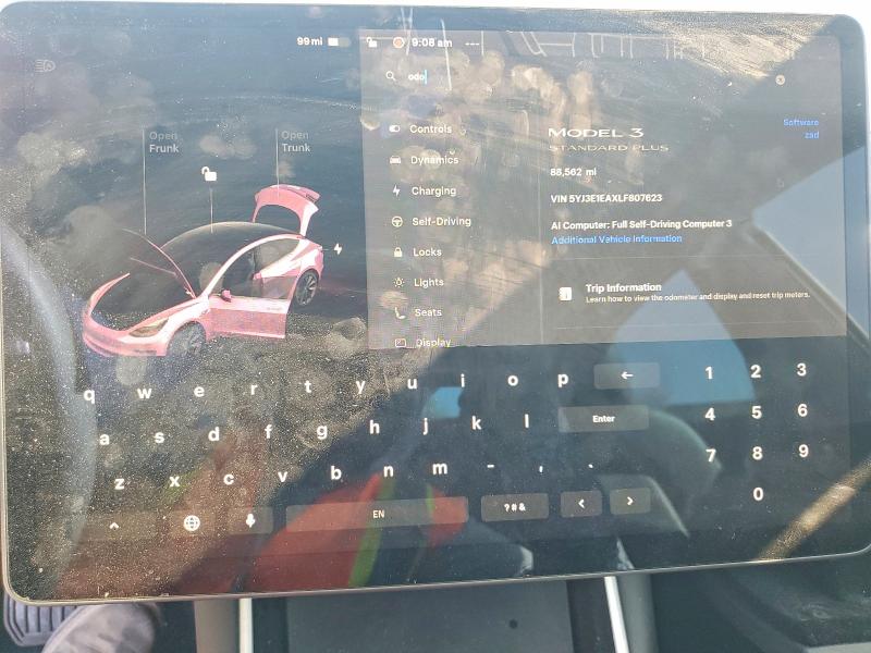 Auction sale of the 2020 Tesla Model 3, vin: 5YJ3E1EAXLF807623, lot number: 60791576