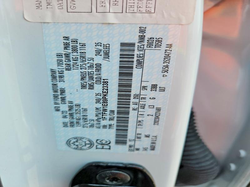 Продажа на аукционе авто 2023 Ford F150, vin: 1FTFW1E89PKE23381, номер лота: 61114366