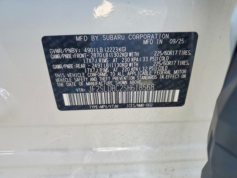 Продажа на аукционе авто 2025 Subaru Forester, vin: JF2SLDBC2SH618568, номер лота: 59383126
