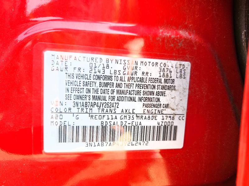 61476026 :رقم المزاد ، 3N1AB7AP4JY262472 vin ، 2018 Nissan Sentra مزاد بيع