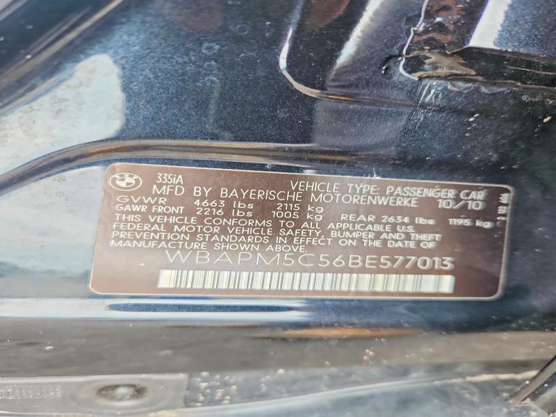 Продажа на аукционе авто 2011 Bmw 335, vin: WBAPM5C56BE577013, номер лота: 63057596