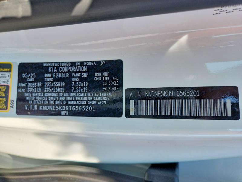2026 Kia Carnival მანქანა იყიდება აუქციონზე, vin: KNDNE5K39T6565201, აუქციონის ნომერი: 62882076