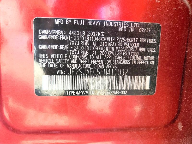 Продаж на аукціоні авто 2014 Subaru Forester, vin: JF2SJAEC5EH411032, номер лоту: 62811906