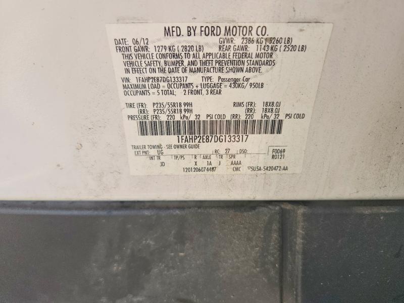 60435136 :رقم المزاد ، 1FAHP2E87DG133317 vin ، 2013 Ford Taurus مزاد بيع