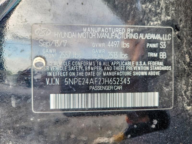 62035156 :رقم المزاد ، 5NPE24AF2JH652343 vin ، 2018 Hyundai Sonata مزاد بيع