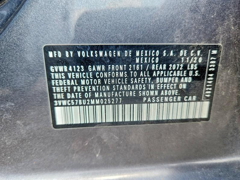 Aukcja sprzedaży 2021 Volkswagen Jetta, vin: 3VWC57BU2MM025277, numer aukcji: 61930546