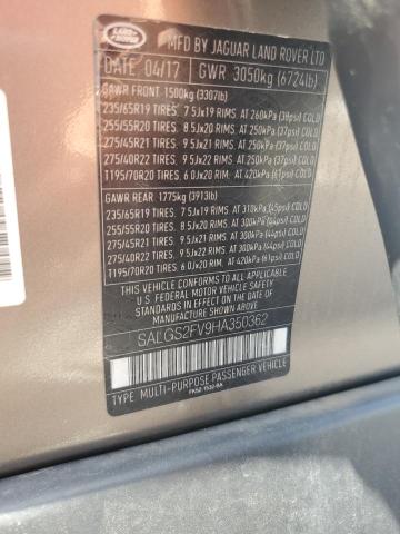 Продажа на аукционе авто 2017 Land Rover Range Rover, vin: SALGS2FV9HA350362, номер лота: 61174386