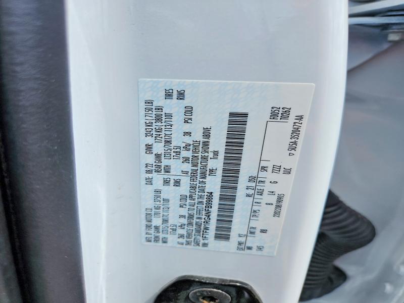 2022 Ford F150 მანქანა იყიდება აუქციონზე, vin: 1FTFW1RG4NFB99864, აუქციონის ნომერი: 60958896