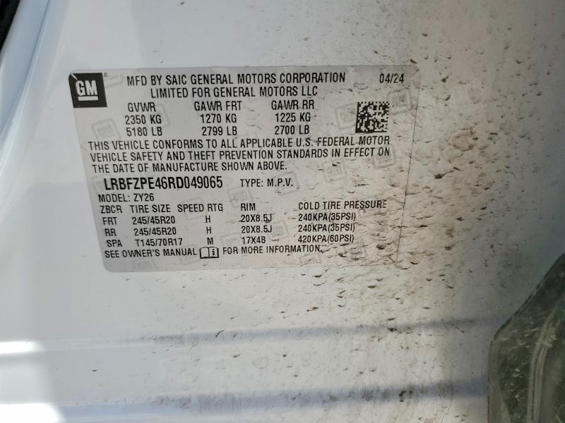2024 Buick Envision მანქანა იყიდება აუქციონზე, vin: LRBFZPE46RD049065, აუქციონის ნომერი: 62000466