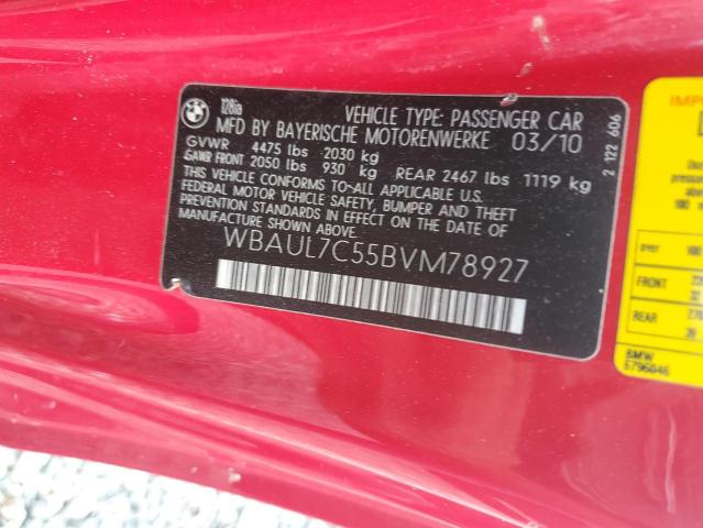 60948836 :رقم المزاد ، WBAUL7C55BVM78927 vin ، 2011 Bmw 128 مزاد بيع