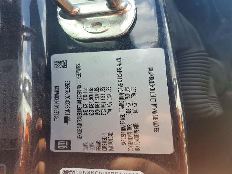 Продаж на аукціоні авто 2023 Chevrolet Suburban, vin: 1GNSKCKD2PR136518, номер лоту: 85635215