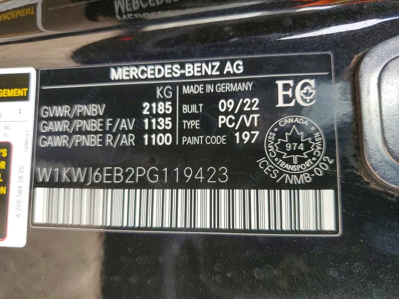 Aukcja sprzedaży 2023 Mercedes-benz C, vin: W1KWJ6EB2PG119423, numer aukcji: 61374236