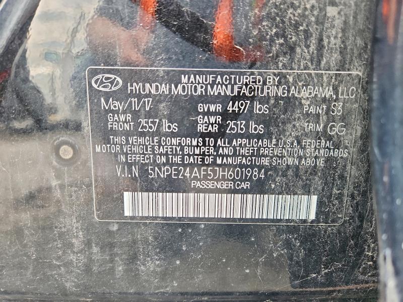 Aukcja sprzedaży 2018 Hyundai Sonata, vin: 5NPE24AF5JH601984, numer aukcji: 60407756