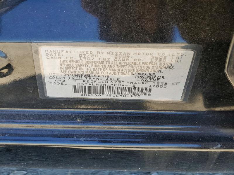 Aukcja sprzedaży 2020 Nissan Versa, vin: 3N1CN8FV5LL902170, numer aukcji: 62612616