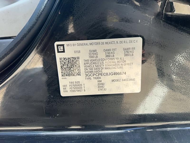61066886 :رقم المزاد ، 3GCPCPEC0JG496674 vin ، 2018 Chevrolet Silverado مزاد بيع