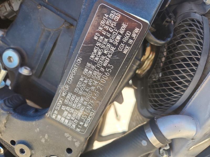 Aukcja sprzedaży 2015 Suzuki Gsx-r600, vin: JS1GN7FA6F2100653, numer aukcji: 63341816