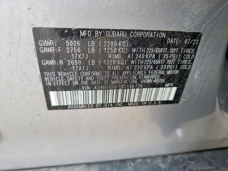 Aukcja sprzedaży 2024 Subaru Outback, vin: 4S4BTGSD1R3136136, numer aukcji: 59744276