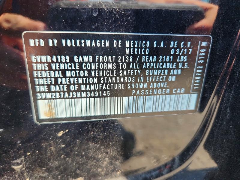 Aukcja sprzedaży 2017 Volkswagen Jetta, vin: 3VW2B7AJ3HM349145, numer aukcji: 61043496