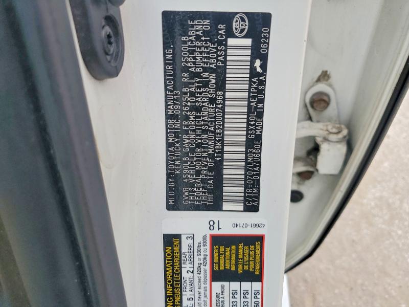 Продажа на аукционе авто 2013 Toyota Avalon, vin: 4T1BK1EB2DU074968, номер лота: 62052286