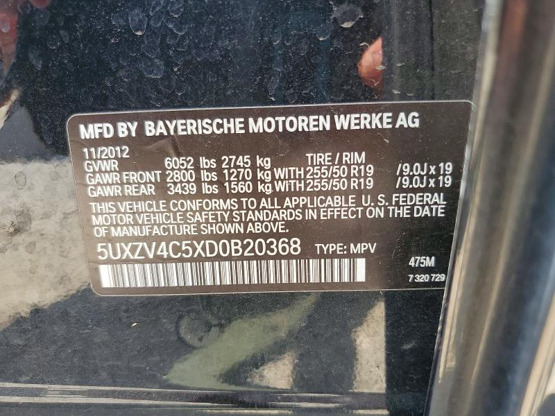 Aukcja sprzedaży 2013 Bmw X5, vin: 5UXZV4C5XD0B20368, numer aukcji: 63419346