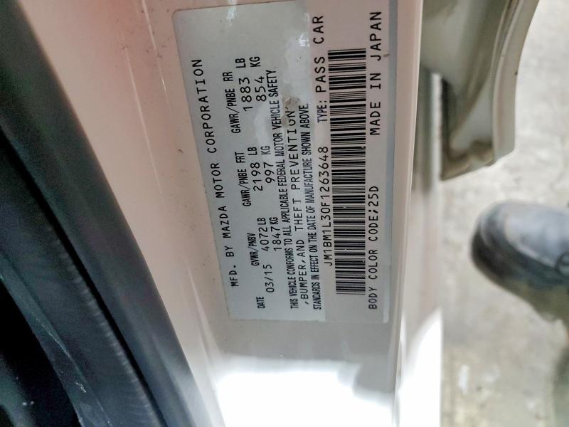 Продаж на аукціоні авто 2015 Mazda 3, vin: JM1BM1L30F1263648, номер лоту: 59621566