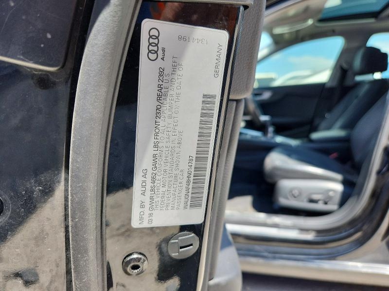Aukcja sprzedaży 2017 Audi A4, vin: WAUGNAF48HN014787, numer aukcji: 62126766