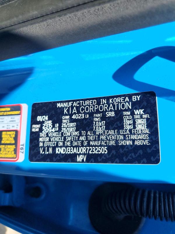 Aukcja sprzedaży 2024 Kia Soul, vin: KNDJ33AU0R7232505, numer aukcji: 60899316